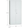 Opbevaringsskab / Dokumentskab / Arkivskab i stålplade med 2 døre, 900x400x1800mm, lås og 4 justerbare hylder, lysegrå | Adexa SEFC1LG