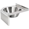Håndvask/vaskbord, hjørnemodel, rustfrit stål, vægmonteret, 40 mm bagkant | Adexa WBR50B