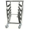 Dejvogn/bagerivogn med øverste hylde, 5 x 600 x 400 mm dejkasser, rustfrit stål, 465 x 620 x 900 mm, rækkeafstand 135 mm | Adexa WHDBC05