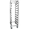Dejvogn/bagerivogn med øverste hylde, 10x600x400 mm dejkasser, rustfrit stål, 465x620x1725 mm, afstand mellem rækker 145 mm | Adexa WHDBC10