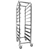 Dejvogn/bagerivogn med øverste hylde, 10x600x400 mm dejkasser, rustfrit stål, 465x620x1725 mm, afstand mellem rækker 145 mm | Adexa WHDBC10