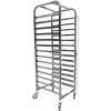 Dejvogn/bagerivogn med øverste hylde, 14x600x400 mm dejkasser, rustfrit stål, 465x620x1725 mm, afstand mellem rækker 135 mm | Adexa WHDBC14