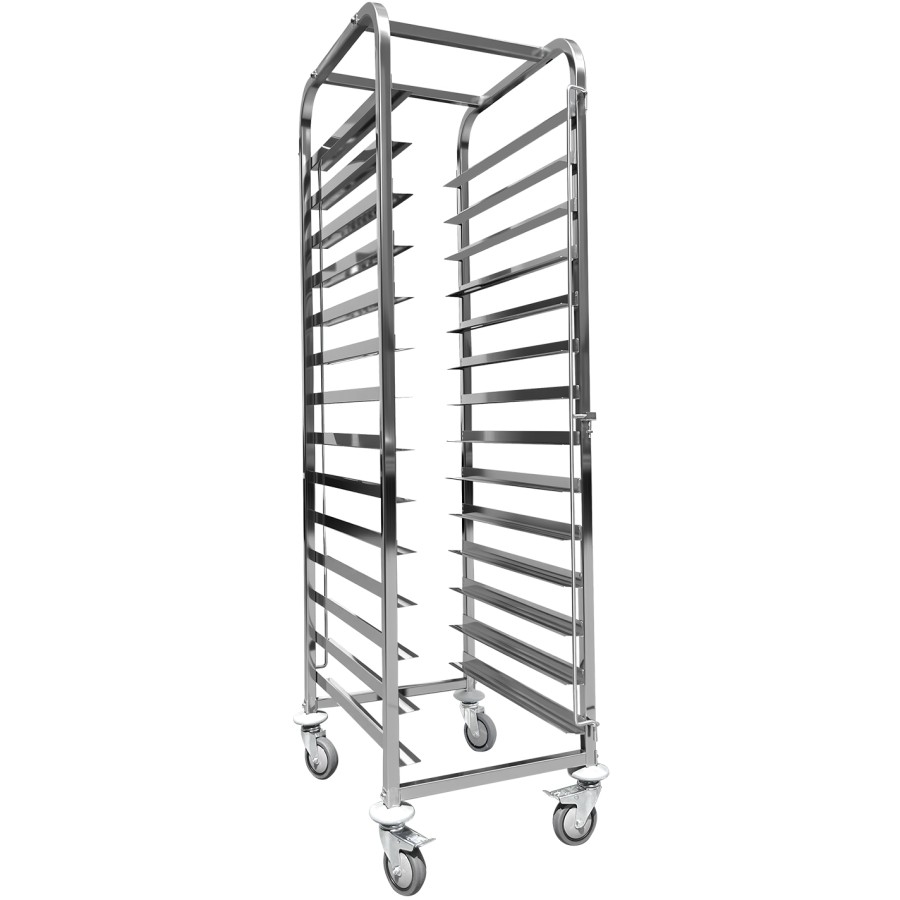 Dejvogn/bagerivogn med øverste hylde, 14x600x400 mm dejkasser, rustfrit stål, 465x620x1725 mm, afstand mellem rækker 135 mm | Adexa WHDBC14
