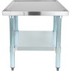 Arbejdsbord i rustfrit og galvaniseret stål Underhylde med forhøjede kanter 600x600x600mm | Adexa WHMT6060