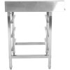 Dispenser Højre side 600x650x850mm Med kurvholder Med Kant Rustfrit stål | Adexa WTF6065L
