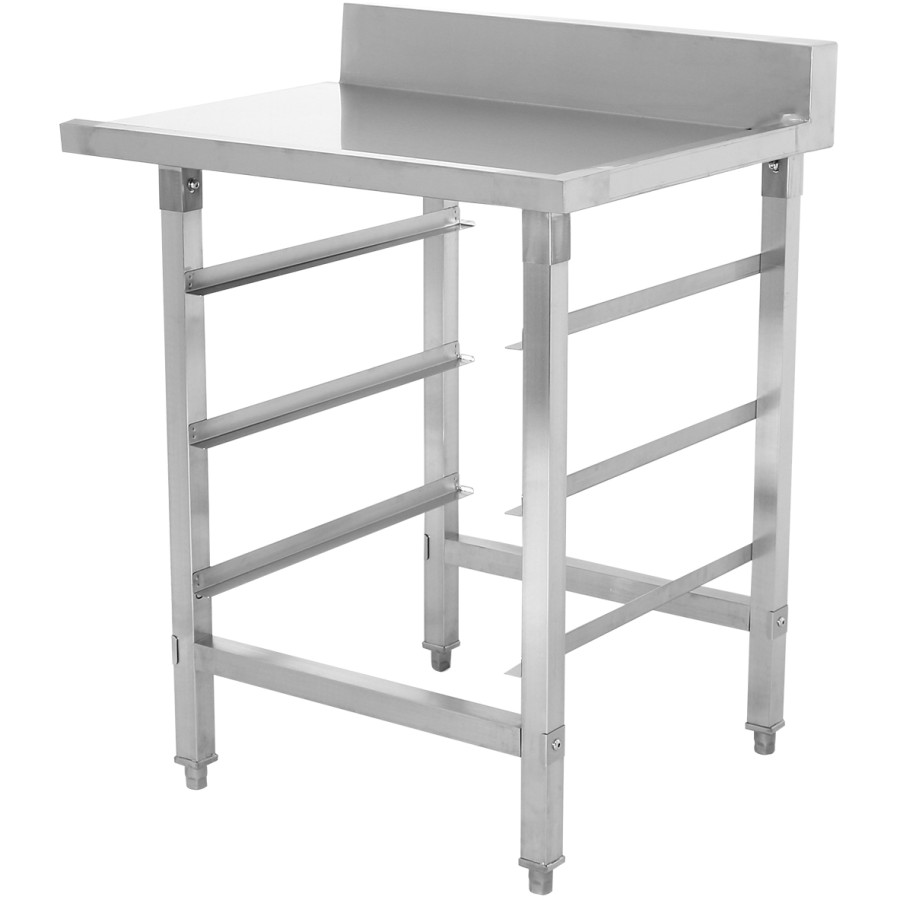 Dispenser Højre side 600x650x850mm Med kurvholder Med Kant Rustfrit stål | Adexa WTF6065L
