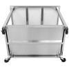 Arbejdsbord i rustfrit stål med hjul med bundhylde og bagkant 1000x700x900mm | Adexa DWTC70100B
