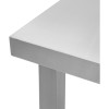 Arbejdsbord i rustfrit stål med hjul med bundhylde og bagkant 1000x700x900mm | Adexa DWTC70100B