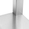 Arbejdsbord i rustfrit stål med hjul med bundhylde og bagkant 1000x700x900mm | Adexa DWTC70100B