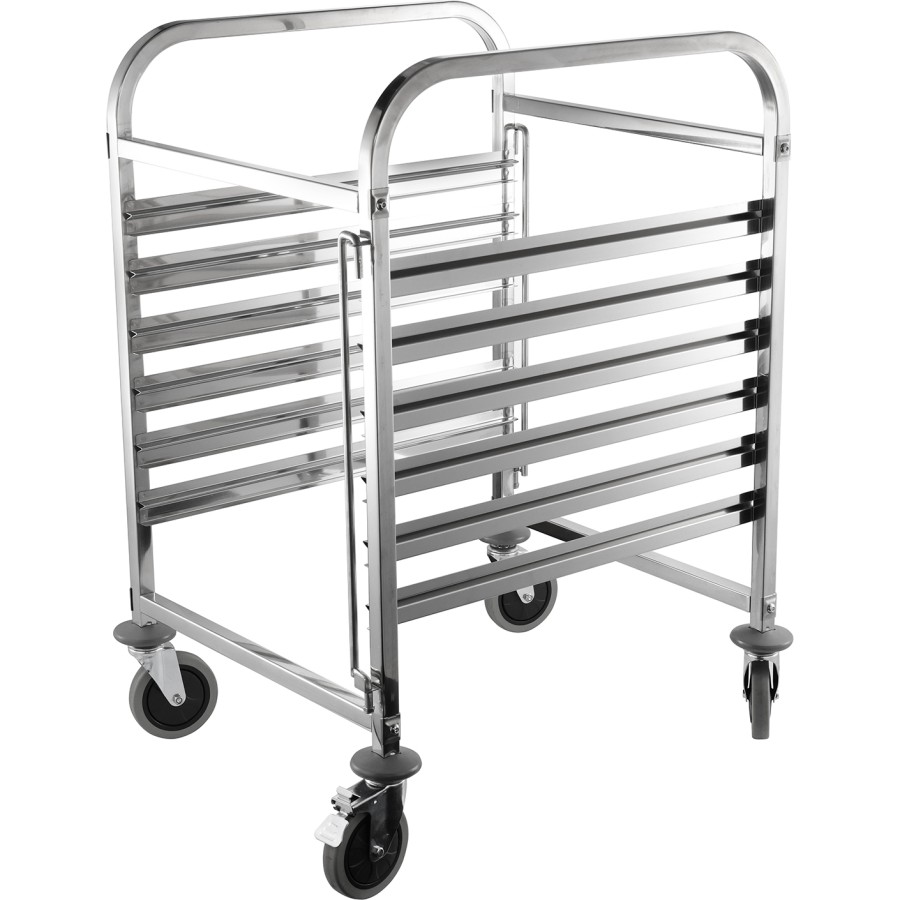 Kantinevogn 6xGN2/1 kantiner/bakker Rustfrit stål 590x670x970mm Akselafstand 80mm | Adexa RT2106