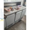 Kølebænk med pizzatop 3 døre Rustfrit stål 8xGN1/6 Dybde 700mm | Adexa PZ33