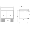 Pizza Prep Table 2 døre Rustfrit stål Pizza top 5xGN1/6 Dybde 700mm | Adexa PZ22