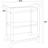 Servicetrolley, 3 niveauer, 1020 x 500 x 960mm | Adexa GX032B