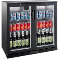 Professionelt barkøleskab med 2 døre 220 liter Sort | Adexa BC02PP