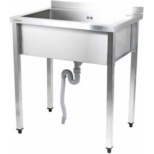 Køkkenvask Rustfrit stål 1 stor kumme kant 1000x600x900mm Firkantede ben | Adexa PSA10060