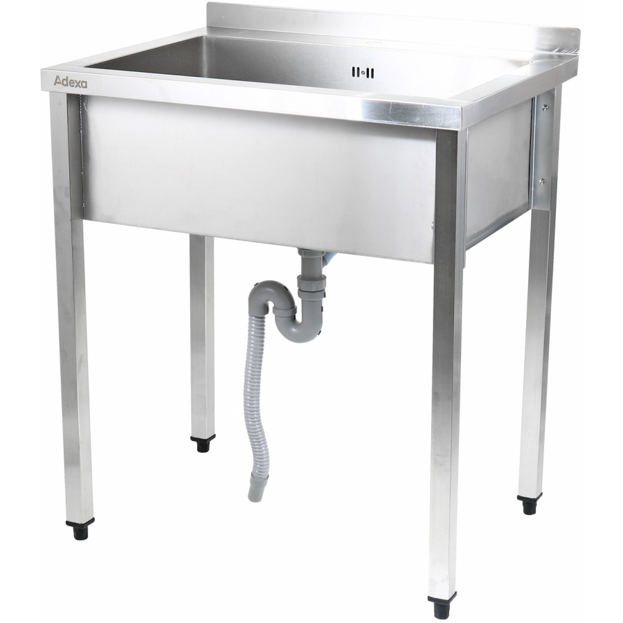 Køkkenvask Rustfrit stål 1 stor kumme kant 1000x600x900mm Firkantede ben | Adexa PSA10060
