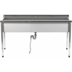 Køkkenvask Rustfrit stål 1 stor kumme Kant 1600x600x900mm Firkantede ben | Adexa PSA16060