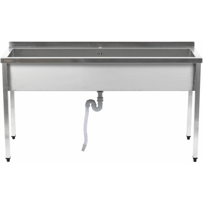 Køkkenvask Rustfrit stål 1 stor kumme kant 1400x600x900mm Firkantede ben | Adexa PSA14060