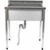 Køkkenvask Rustfrit stål 1 stor kumme kant 800x700x900mm Firkantede ben | Adexa PSA8070