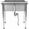 Køkkenvask Rustfrit stål 1 stor kumme kant 800x700x900mm Firkantede ben | Adexa PSA8070