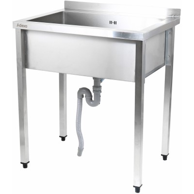 Køkkenvask Rustfrit stål 1 stor kumme kant 800x700x900mm Firkantede ben | Adexa PSA8070