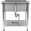 Køkkenvask Rustfrit stål 1 stor kumme Kant Underhylde 1200x700x900mm Firkantede ben | Adexa PSA12070U