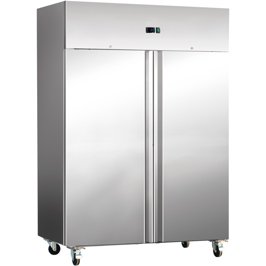 Industrikøleskab 800 liter rustfrit stål med dobbeltdør GN2/1 | Adexa R800S