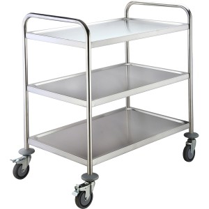 Serveringsvogn i rustfrit stål i 3 niveauer 860x540x940mm | Adexa RST3A