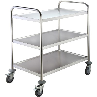 Serveringsvogn i rustfrit stål i 3 niveauer 810x460x900mm | Adexa RST3B