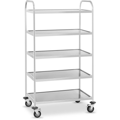 Serveringsvogn i rustfrit stål 5 niveauer Medium 810x460x1480mm | Adexa RST5B