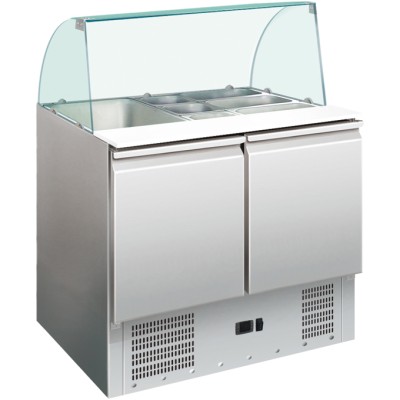 Saladette Glasplade 900x700x1350mm 2 døre | Adexa S900CG