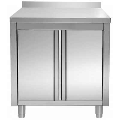 Arbejdsskab 2 døre Rustfrit stål 800x700x850mm Bagside | Adexa VTC87SLB