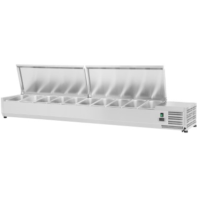 Kantinekøler/Kølerenne 2000mm 10xGN1/4 Dybde 330mm Rustfri låg | Adexa EA20