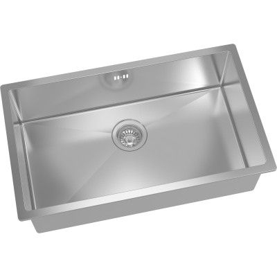 Premium køkkenvask med 1 vask, 750 x 450 x 220 mm, topmontering, rustfrit stål | Adexa SB754522
