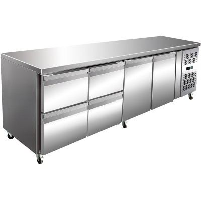 Kølebord 2 døre 4 skuffer Dybde 700mm | Adexa 4DRG41V