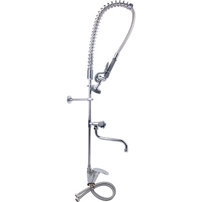 Brusepistol med vandhane Bænkmonteret Løftehåndtag Et hul Dobbelt tilslutning Højde 1210 mm Hul 22 mm Rustfrit stål | Adexa 6901A12