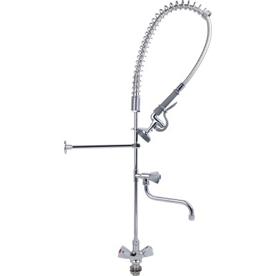 Brusepistol med armatur Bænkmonteret Drejegreb Et hul Dobbelt tilslutning Højde 1170 mm Hul 30 mm Rustfrit stål | Adexa 6902A12