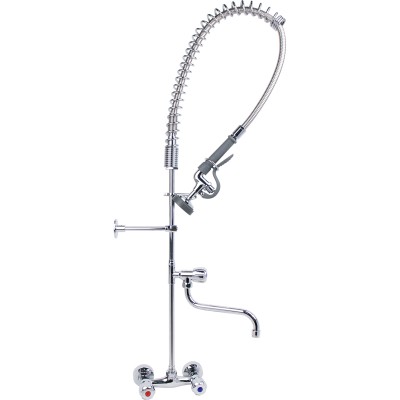 Brusepistol med armatur Vægmonteret Drejegreb Et hul Dobbelt tilslutning Højde 1150 mm Hul 18 mm Rustfrit stål | Adexa 6903A12