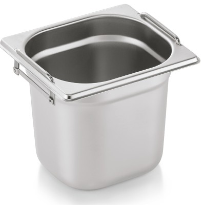 Kantine med håndtag i rustfrit stål GN1/6 Dybde 150mm | Adexa 8166H
