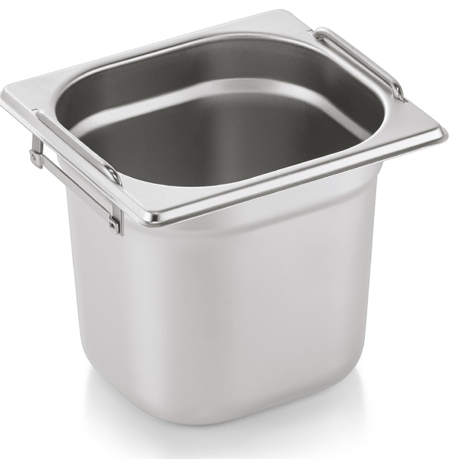 Kantine med håndtag i rustfrit stål GN1/6 Dybde 150mm | Adexa 8166H