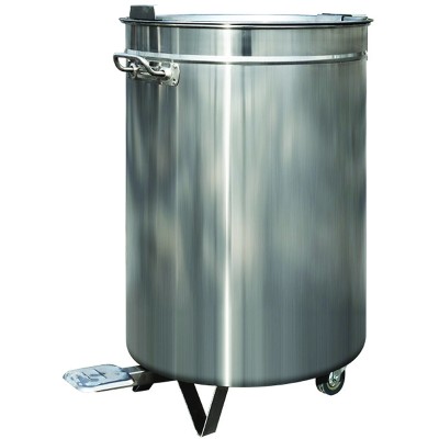 Affaldsspand i rustfrit stål med hjulpedal 60 liter | Adexa AD5903