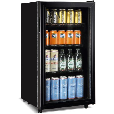 Barkøleskab /Back bar Glasdør 98 liter Sort | Adexa BC98D