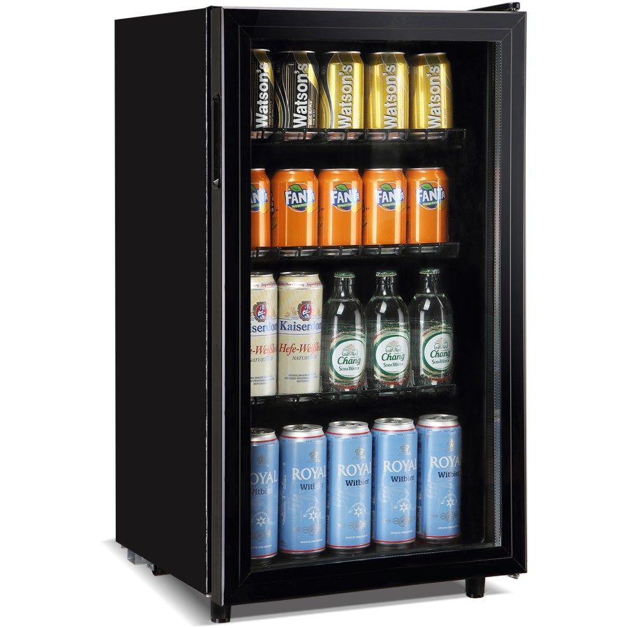 Barkøleskab /Back bar Glasdør 98 liter Sort | Adexa BC98D