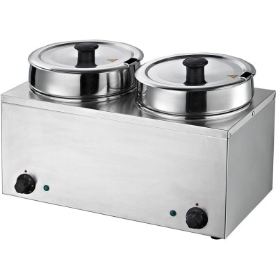 Vandbad / suppevarmer Bain Marie 2 kedler x 6,5 liter | Adexa BMP72