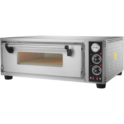 Professionel pizzaovn Elektrisk 1 kammer 2 pizzaer x 25cm 350°C Mekanisk styring 4,2kW 400V | Adexa BSD101350500
