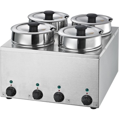 Vandbad / suppevarmer Bain Marie 4 kedler x 3,5 liter | Adexa BMP44