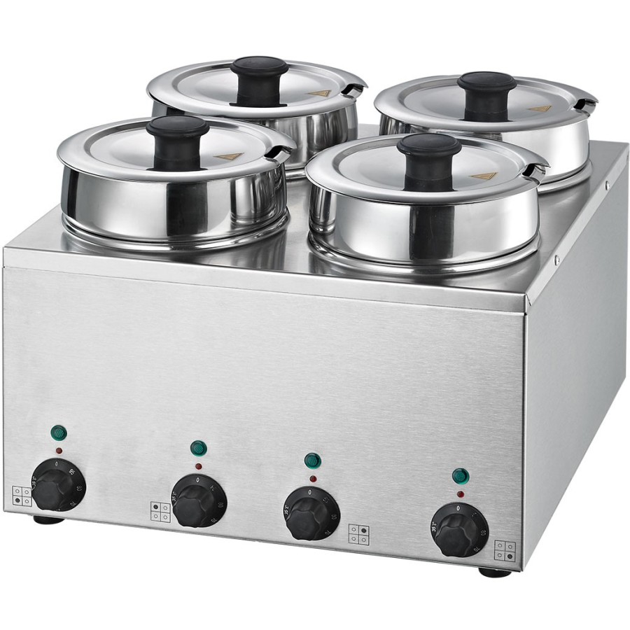 Vandbad / suppevarmer Bain Marie 4 kedler x 3,5 liter | Adexa BMP44
