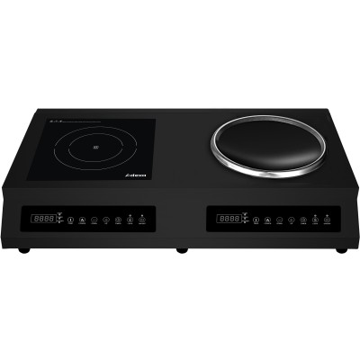 Professionel kombineret induktionskogeplade og induktionswok 2 x 3,5 kW | Adexa CA003