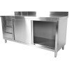 Arbejdsskab 3 skuffer til venstre & 2 skydelåger Rustfrit stål 1600x600x850mm Bagkant | Adexa VTC167L3B