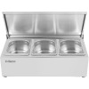 Kantineholder / Ingrediensskakt med låg inkl. 6xGN1/6-150mm kantiner Rustfrit stål | Adexa CHD03ADFL